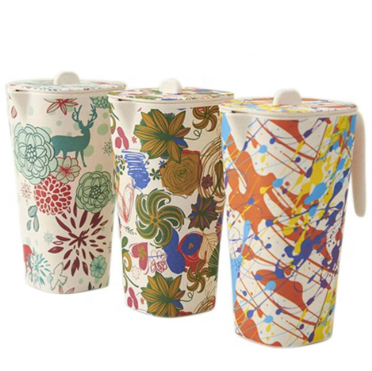 Kitchenwares Biodegradable Bamboo Fibre Large Water Jug Cup Set