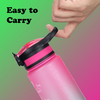 1000ml Water Bottles Customization Plastic Big Capacity Bottles with Time Marker Wide Mouth Leakproof Durable