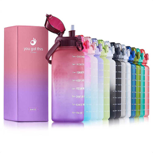 Botella De Agua Deportiva Botella De Agua De 2L Cool Gym Clear Drink Bottle Water With Motivational Time Marker