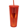 OEM ODM logo and Color BPA FREE Eco Plastic 20oz 24oz Diamond Tumbler Durian Cup studded Tumblers Cups With Lid and Straw