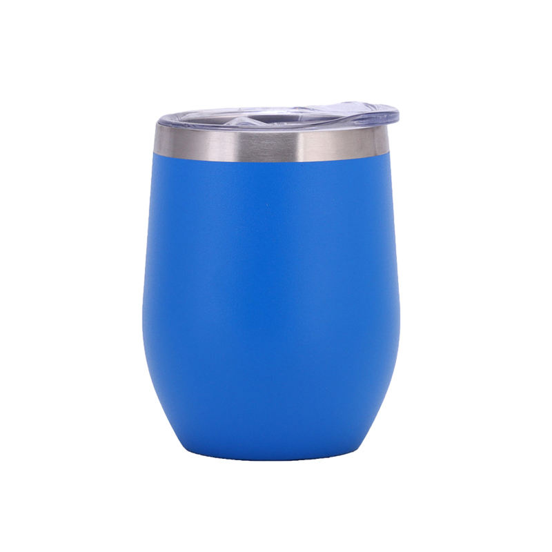 12oz High Quality Double Wall Insulated Custom Logo Stainless Steel Coffee Mugs Egg Shape Tumbler With Lid