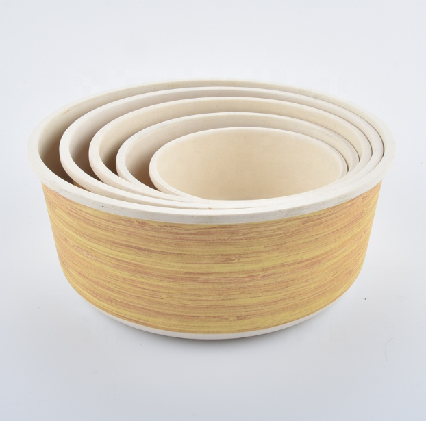 Eco Friendly BPA Free Custom Printrd Kitchen Storage Bamboo Fiber Container Lunch Box Food Storage Boxes Set