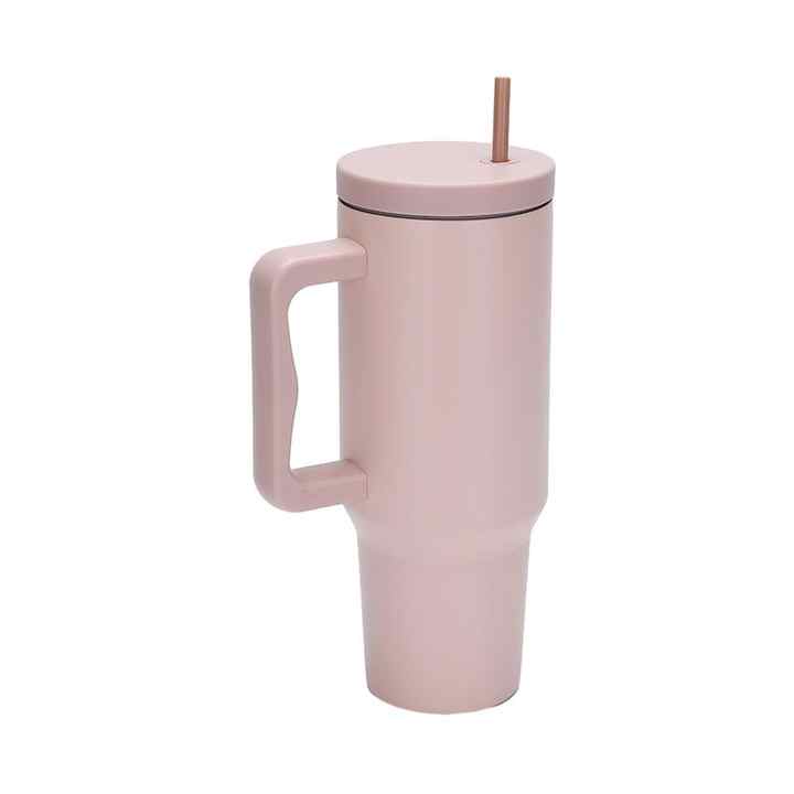 40 oz Hot and Cold Coffee Mug Stainless Steel 304 Insulated Travel Tumbler With Handle and Straw Lid