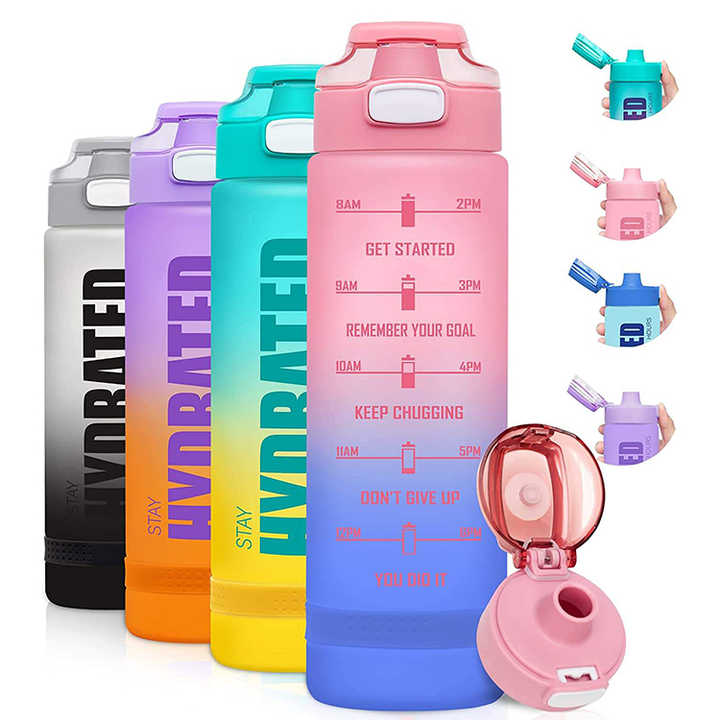 32 oz Water Bottle Plastic Sports Cute Water Bottle for Girls Women for School Bottles