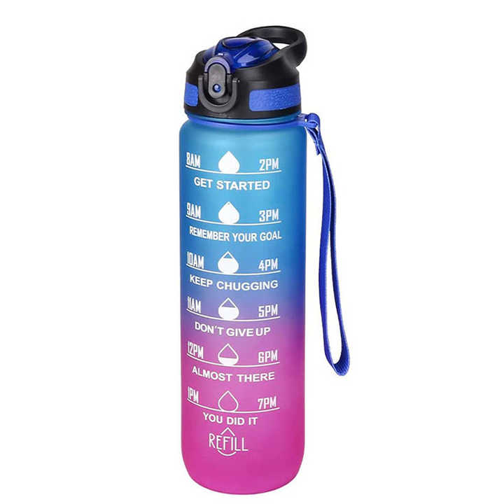 Garrafinha De Agua Garrafa De Agua De 1 L Botella Plastico Wholesale Sports Motivational Water Bottle With Time 1 Liter