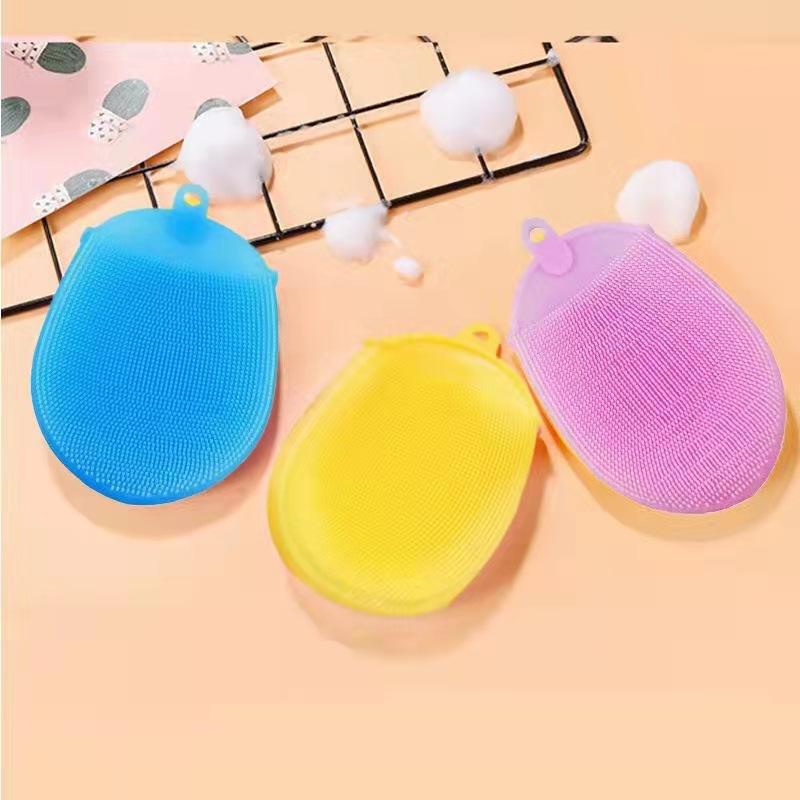 Silicone Household Cleaning Tools Useful Double-faced Cleaning Brush Soft Exfoliating Baby Skin Clean Gloves