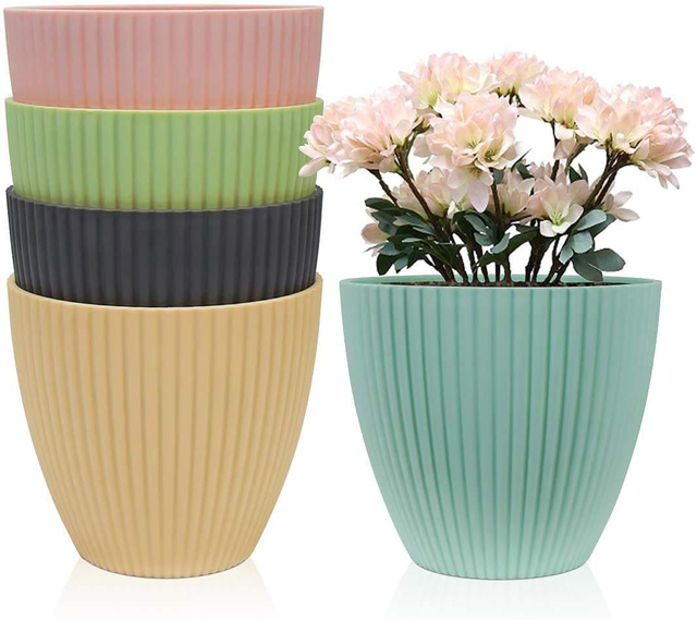 Eco-friendly Unbreakable Design Flower Pot Cheap Plant Biodegradable Custom Printing Bamboo Fiber Flower Pot Garden