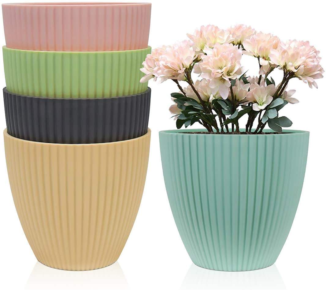 Eco-friendly Unbreakable Design Flower Pot Cheap Plant Biodegradable Custom Printing Bamboo Fiber Flower Pot Garden