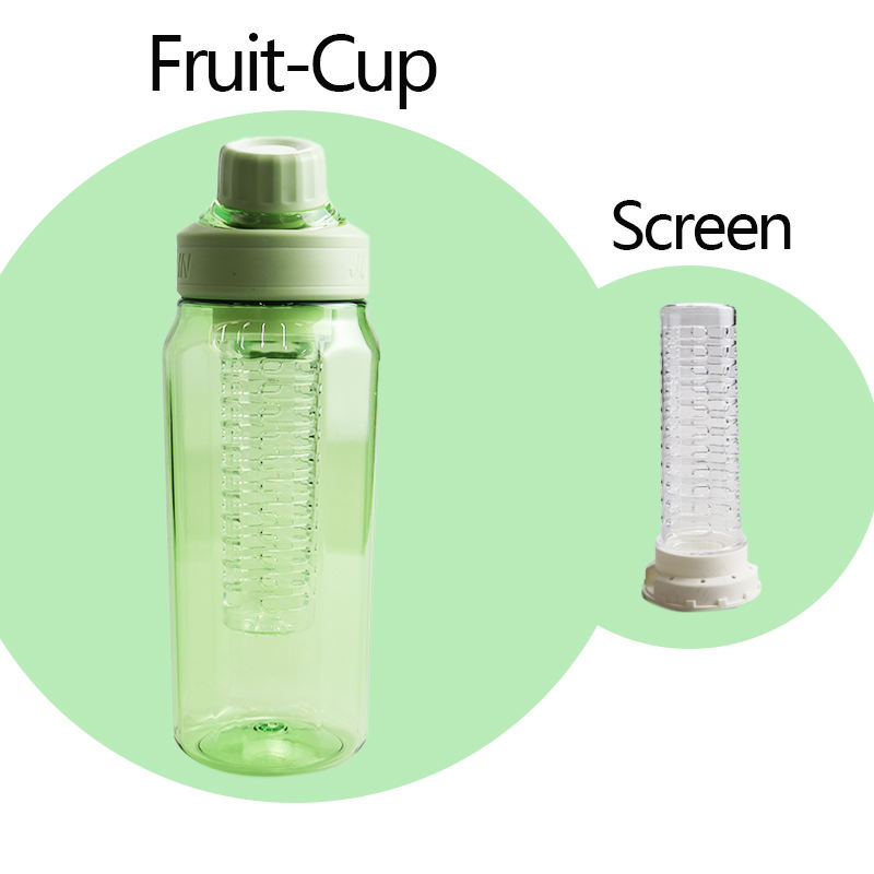 750Ml Fruit Infuser Transparent Clear Plastic Sports Drinking Water Bottle for Kids