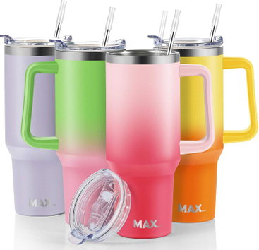 40 oz Tumbler With Handle and Straw Lid Insulated Reusable Stainless Steel Travel Mug Keeps Drinks Cold up to 34 Hours