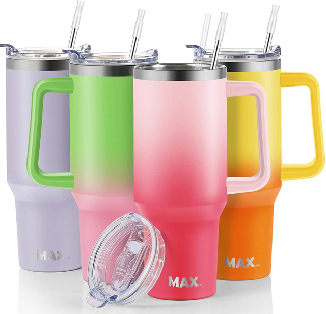 40 oz Tumbler With Handle and Straw Lid Insulated Reusable Stainless Steel Travel Mug Keeps Drinks Cold up to 34 Hours