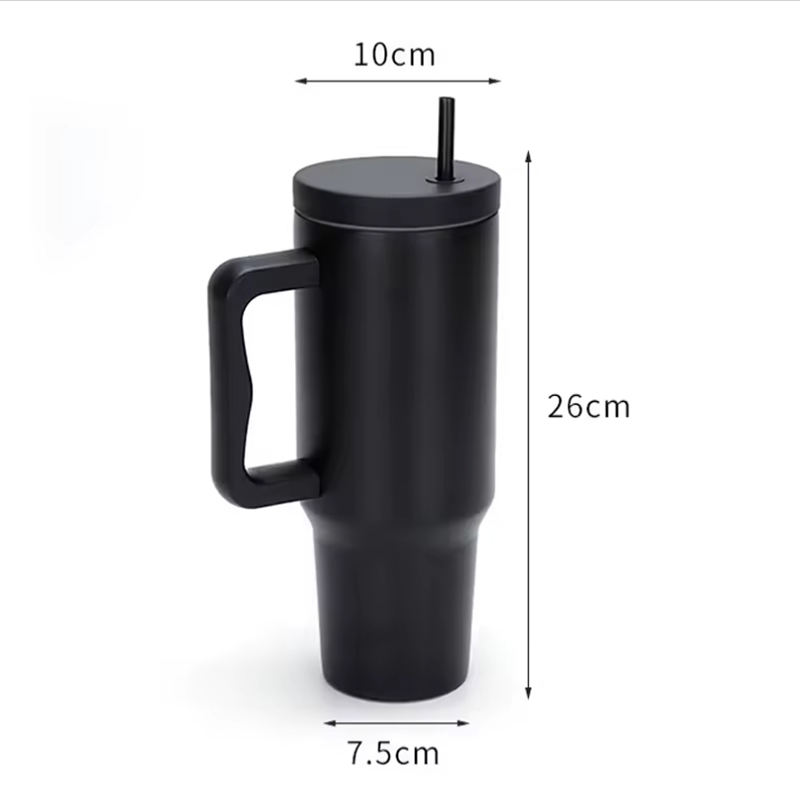 40 Oz Custom Logo Double Wall Stainless Steel Vacuum Insulated Travel Tumbler With Handle