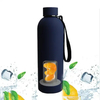 2024 New Tea Cup Black Colour with Filter Tea Cup Fruit Cup with Handle Rope Easy to Carry 500ML Stainless Steel Bottle