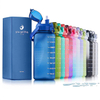 64 Oz Kid Costume Drink Plastic Sports Motivational Gym Water Bottle With Straw