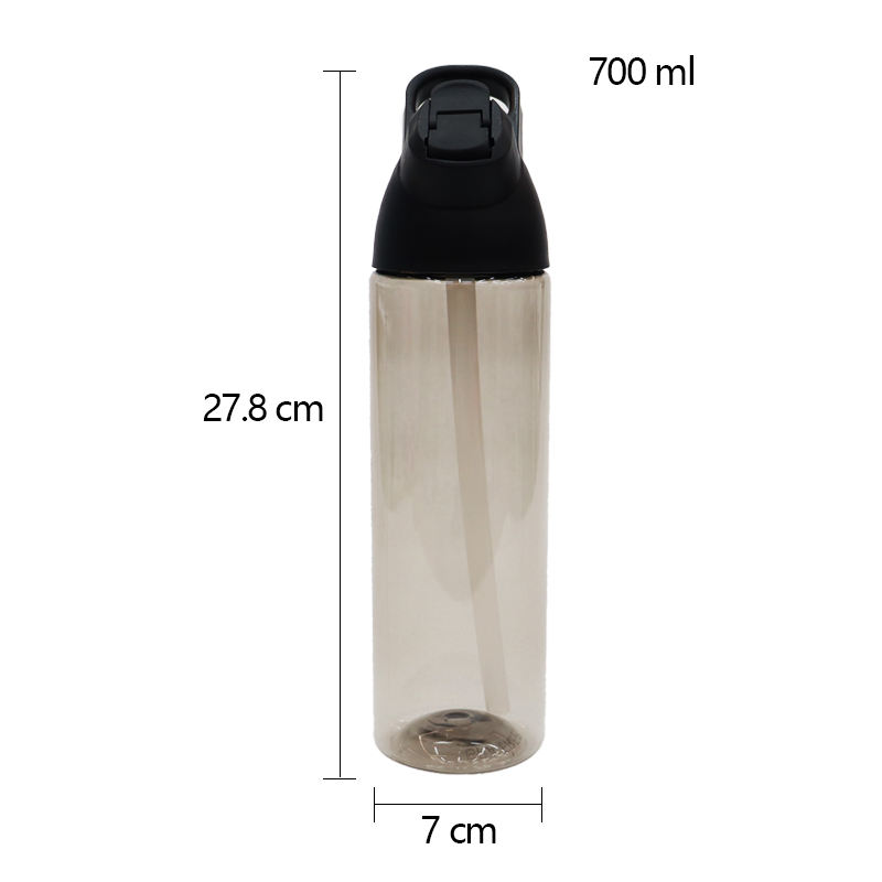 High Quality Custom Outdoor Leakproof Transparent Plastic Sports Water Bottle 700Ml With Straw