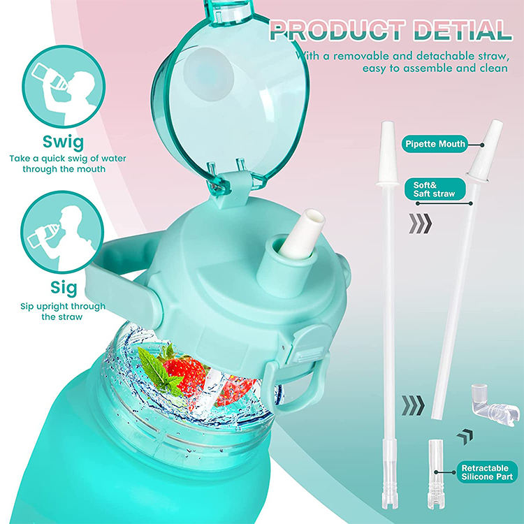 One Gallon Sport Portable Plastic Water Bottle Cheap Bpa Free Drinking Sports Bottle Wide Mouth Tritan Bottle With Scale