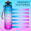 1000ml Plastic Frosted Tritan Bpa Free 1L Sport Kid Gym 32oz Motivational Water Bottle with Custom logo