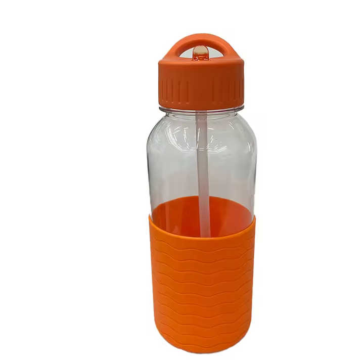 Wholesale 1 Litre Clear 32 Oz Reusable Water Sipper Bottle With Handle Silicone Sleeve