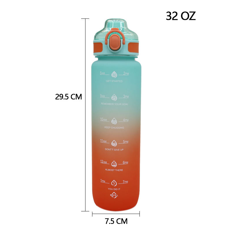Sport Water Bottle Set 3 Pcs Straw 700ml 1000ml 1.5 Litres Motivational Workout Water Bottle With Time Marker