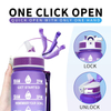 Bpa-Free 1L Sport Plastic Gradient Color Motivational Large Water Bottle With Time Marker With Straw