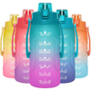 Large 1 Gallon Motivational Water Bottle with Paracord Handle & Removable Straw Leakproof Tritan BPA Free Fitness Sports Bottle
