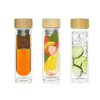 Custom 400Ml Glass Drinking Bottle Water Bottle With Bamboo Lid Direct Drinking