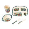 Five-piece Set Clear Design Natural Organic Bamboo Fiber Kids Tableware