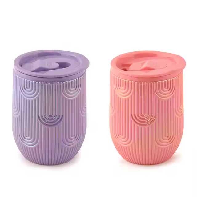 350Ml Wide Mouth Kids Embossed Colorful Eco Friendly Plastic Water Drink Bottle With Lid