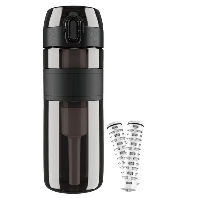 500ml BPA FREE PLASTIC Water Bottle Press the Button Pop-up Flip Lid Tritan Bottle Filter Portable Water Filter Bottle