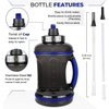 Large Capacity Water Bottle 2.2L Plastic Sports Bottle for Outdoor Fitness, Running and Fitness Training with Handle