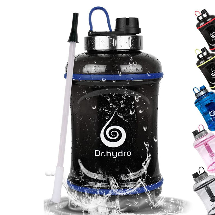 Large Capacity Water Bottle 2.2L Plastic Sports Bottle for Outdoor Fitness, Running and Fitness Training with Handle