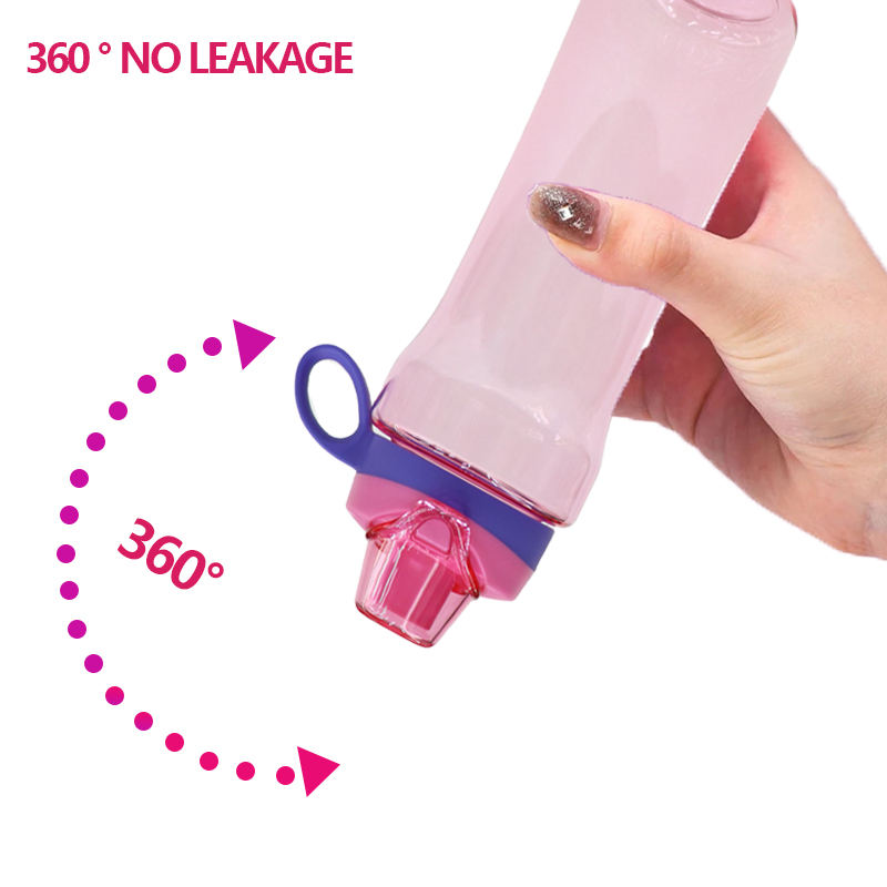 Wholesale 650Ml Clear Colorful Stylish School Kids Big Cute Plastic Water Bottle With Lid Handgrip