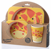 Hot Selling Custom Print Biodegradable Baby Feeding Dishes 5pcs Set Bamboo Fiber Plate Set