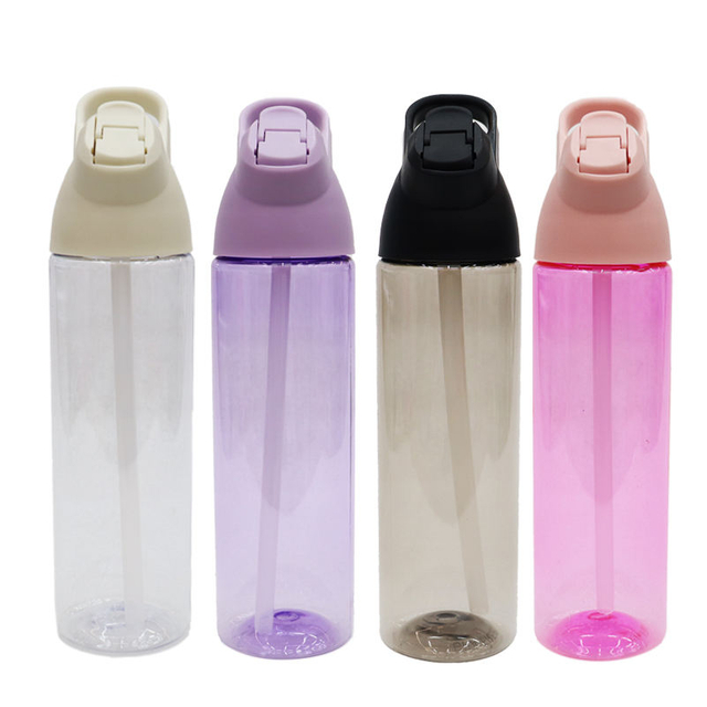 New BPA-Free Times to Drink Plastic Travel Sports Water Bottle With Straw Lid