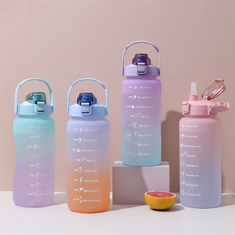64Oz Gym Water Bottle With Cellphone Phone Holder Lid