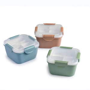 2024 Hot Seller Cute Back to School Food Container Plastic Storage Box Kids Bento Lunch Box With Dividers Kitchen and Home