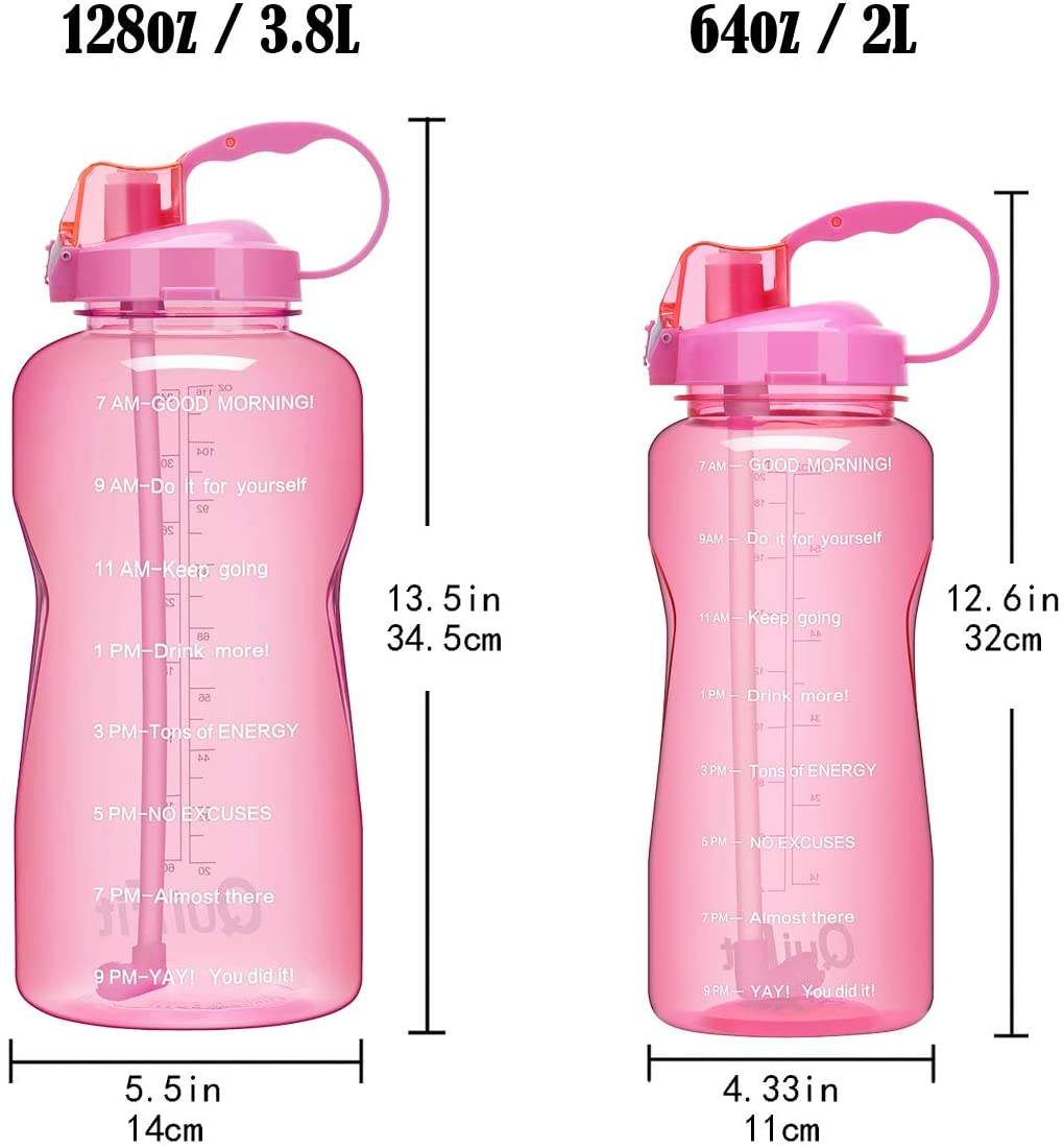 2022 New Product Gym Custom Logo 64oz 2L Motivational Water Bottle Straw With Time Stamp Straw Filter Plastic Bottle