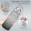 Custom BPA Free 2l Half Gallon Fitness Gym Sports Clear Plastic Motivational Water Bottle with Time Marker and Straw