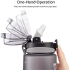 1L 32oz Custom Plastic Straw Strainer Filter Gym Sports BPA Free Tritan Motivational Water Bottle With Time Marker