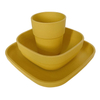 Bamboo Kid Plates, (4 Color Set), Stackable and Reusable,Eco-Friendly, BPA Free, Non Toxic, Dishwasher Safe