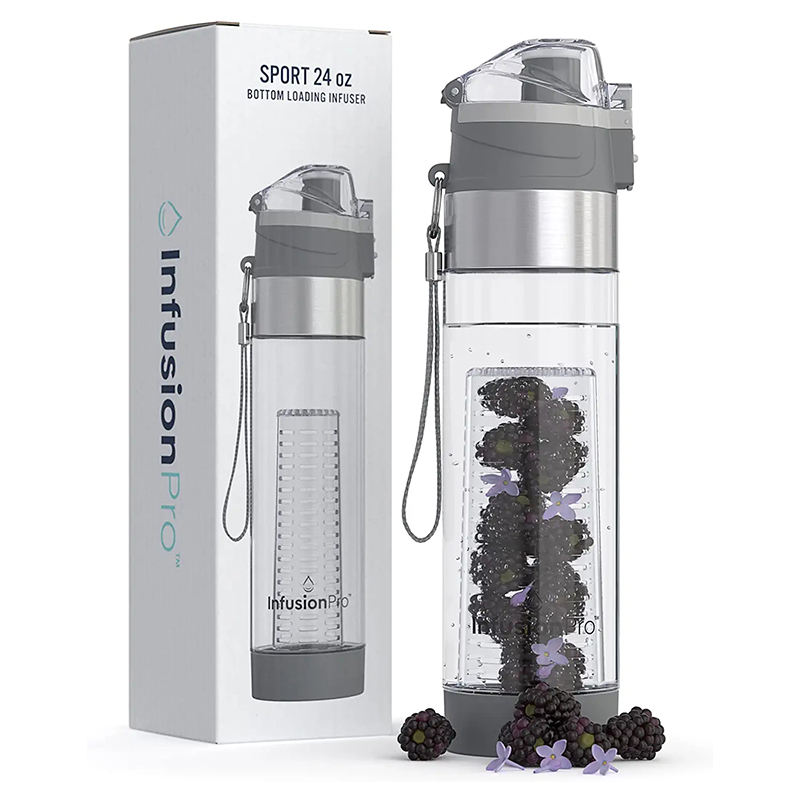Wholesales 700 ml Customization Bpa Free Plastic Tea Strainer Sport Bottle Fruit Infuser Water Bottle