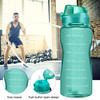 64 oz Large Daily Water Bottle With Time Mark and Straw Suitable for Outdoor Exercise in Gym