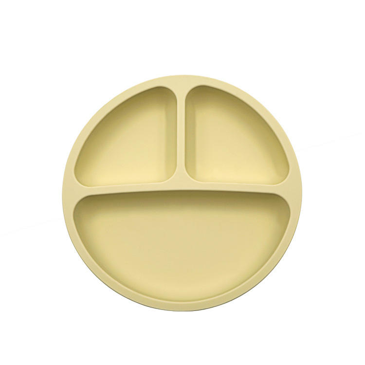 Unbreakable Tableware Non Slip Toddler Feeding Silicone Divided Kid Plate