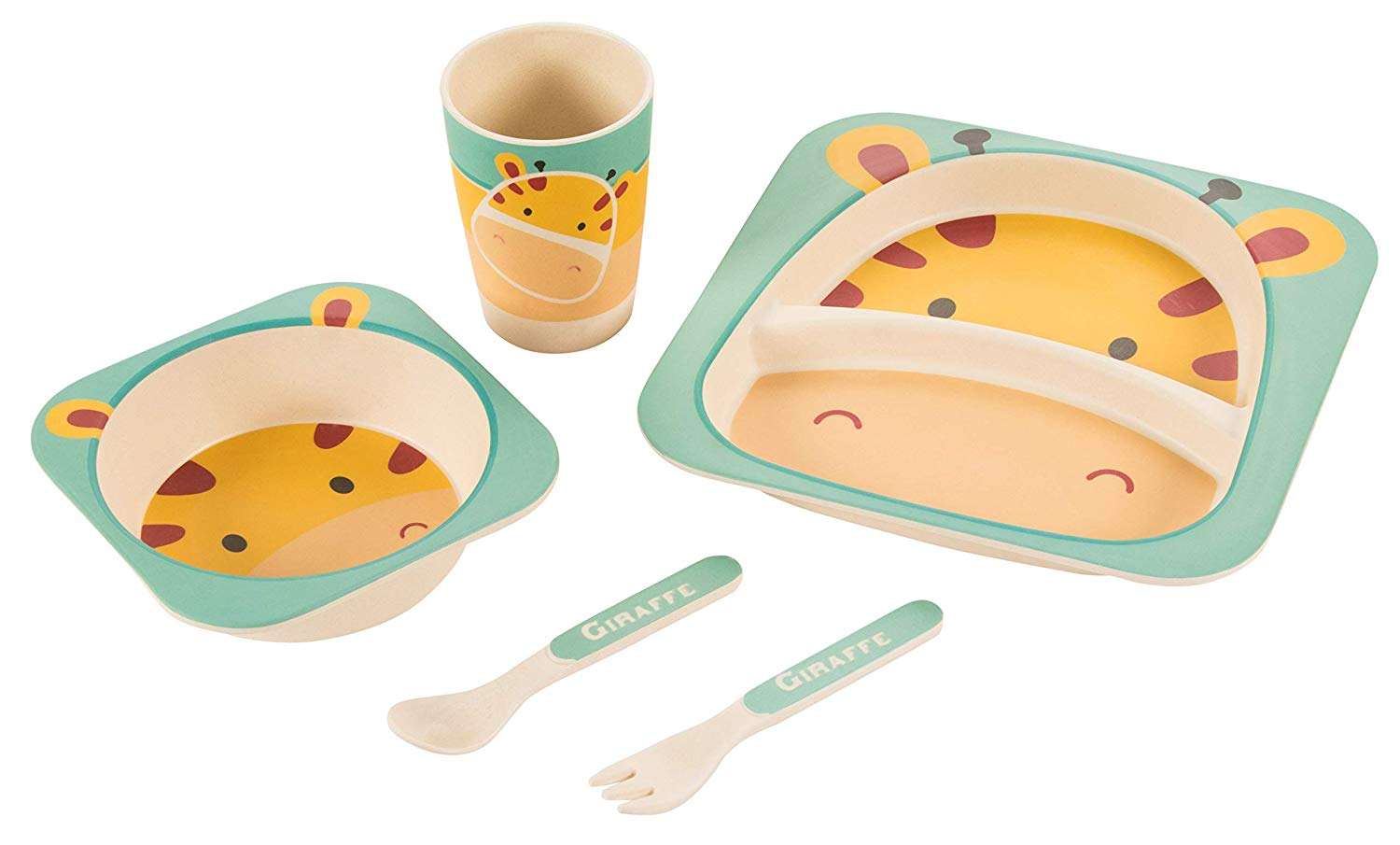 Reusable Bamboo Fiber Baby Plates Set Tableware Set