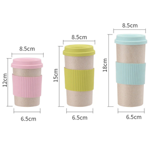 Hot Item Mini Wheat Fiber Coffee Cup with Silicone Lid Coffee Cup
