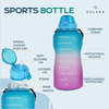 Green Gradient Tritan Bottle 128 oz Bpa Free Portable GYM Motivational Time Marker Water Bottles with Straw