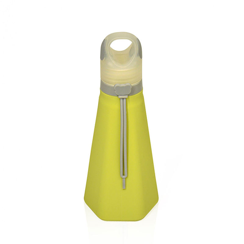 500Ml Outdoor Sport Colorful Kawaii Cute Silicone Portable Foldable Water Bottle With Strap Handle