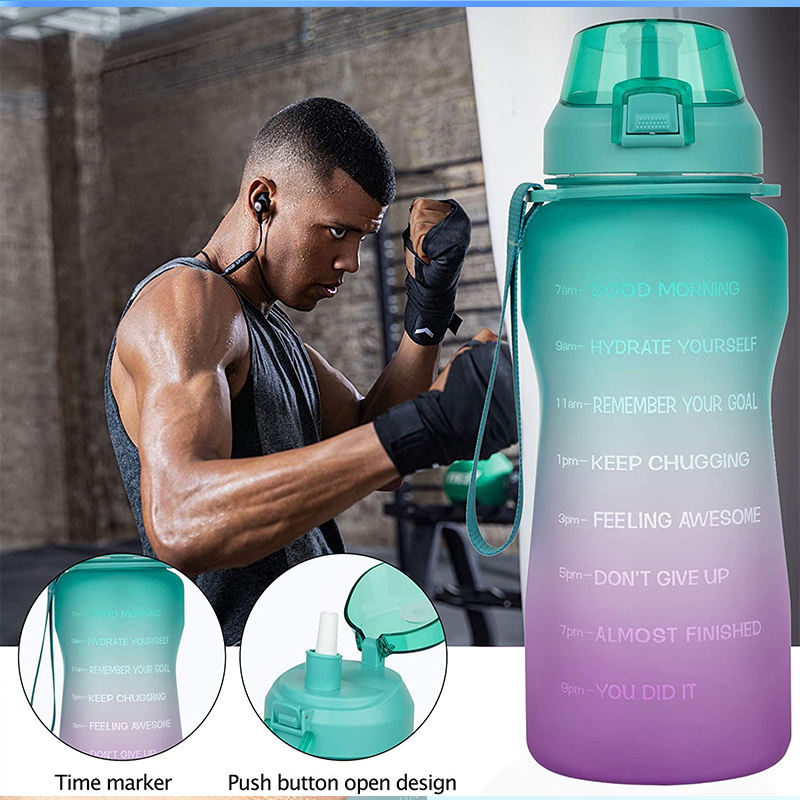 Half Gallon Water Bottle with Straw Half Gallon Water Jug Motivational Water Bottle 64 Ounce with Time Marker Large