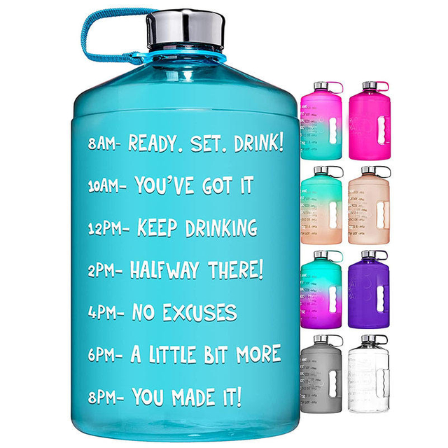 Big Half Gallon PETG Water Jug 3.8 Litre Sport Gym Bottle with Handle and Sleeve