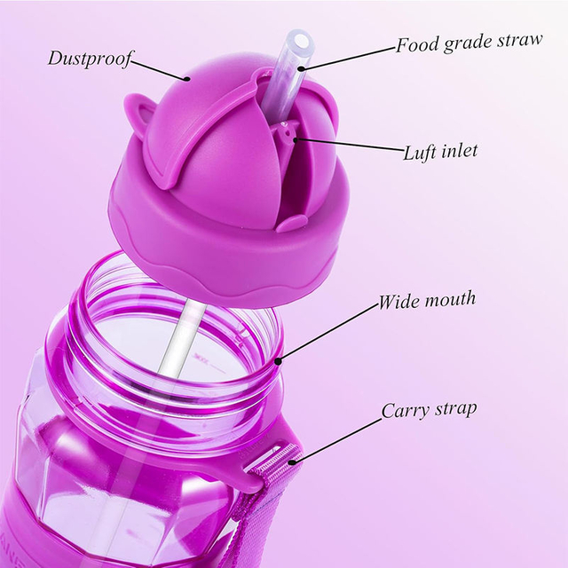 550ml Professional Factory Leak Proof With Sippy Water Cup Reusable With a Lanyard Plastic Water Bottle